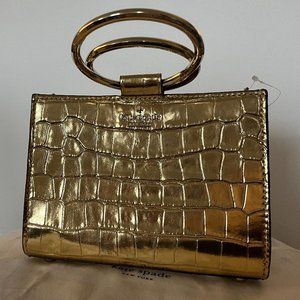 New Gold Croc Embossed Party Bag